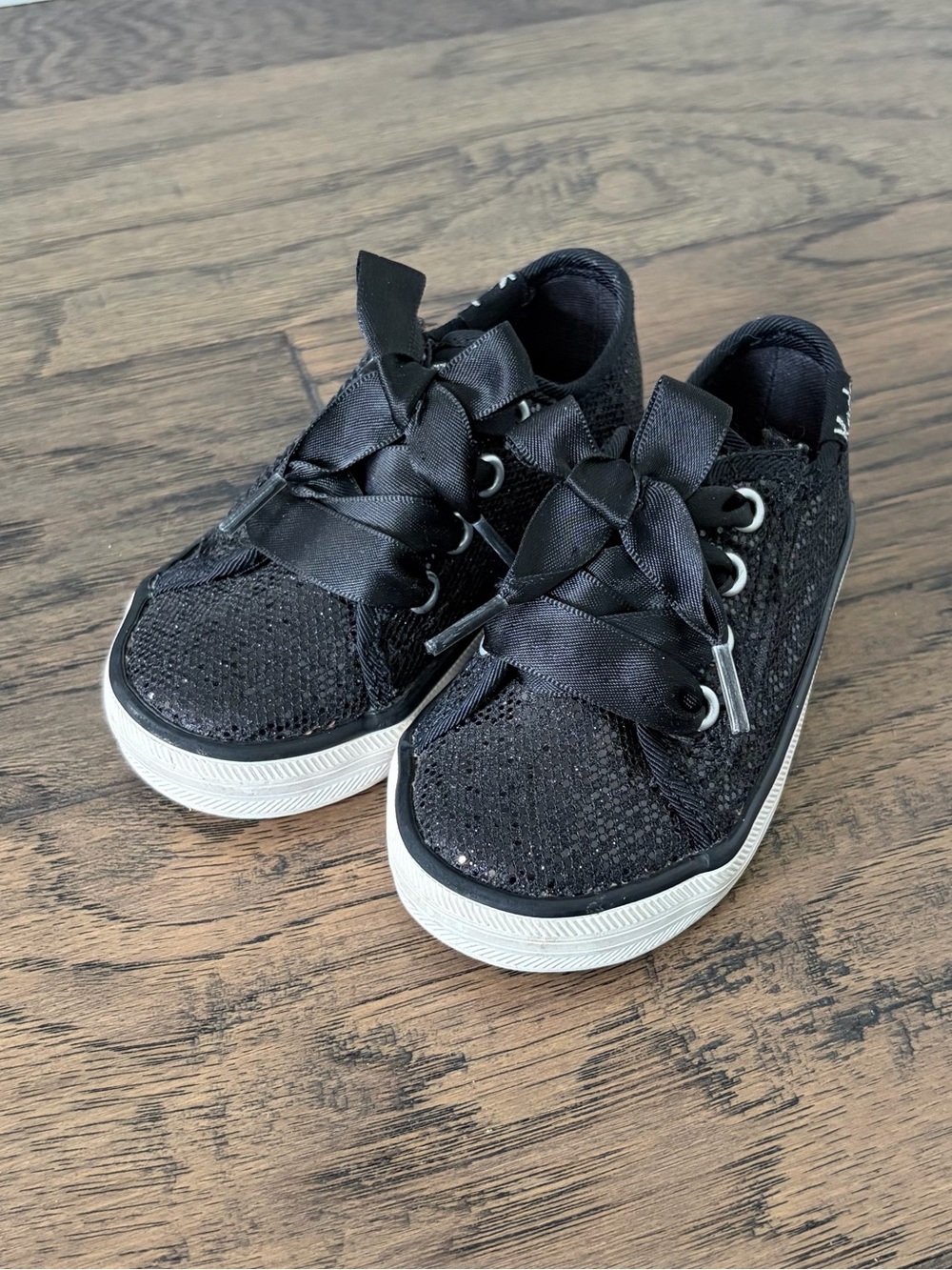 Keds Kids Black Sequin Ribbon Sneaker